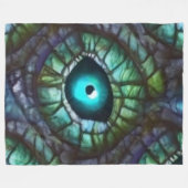 Abstraktes blau-grünes Augenmosaik Fleecedecke (Vorderseite (Horizontal))