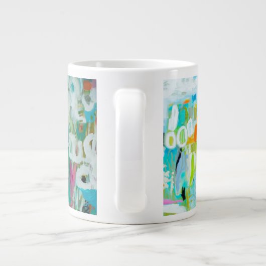 Abstraktes Blau Jumbo-Tasse (Rückseite)