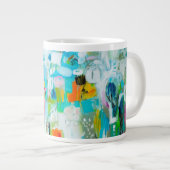 Abstraktes Blau Jumbo-Tasse (Vorderseite Rechts)