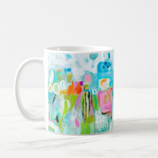Abstraktes Blau Kaffeetasse (Links)