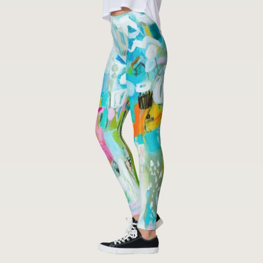 Abstraktes Blau Leggings (Links)