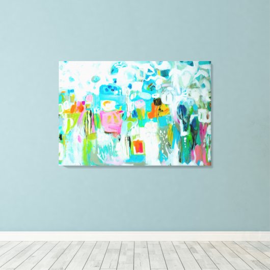 Abstraktes Blau Leinwanddruck (Insitu (Holzboden))