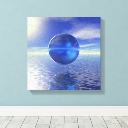 Abstraktes Blau Leinwanddruck (Insitu (Holzboden))