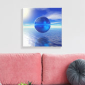 Abstraktes Blau Leinwanddruck (Insitu (Wohnzimmer))