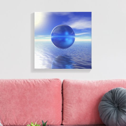 Abstraktes Blau Leinwanddruck (Insitu (Wohnzimmer))