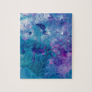 Abstraktes Blau Lila Puzzle