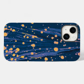 ABSTRAKTES BLAU-MARKIERTES PAPIER MIT GOLDSPLASHEN Case-Mate iPhone HÜLLE (Rückseite (Horizontal))