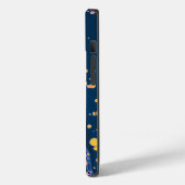 ABSTRAKTES BLAU-MARKIERTES PAPIER MIT GOLDSPLASHEN Case-Mate iPhone HÜLLE (Rückseite / Links)