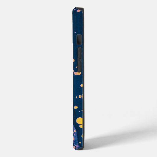 ABSTRAKTES BLAU-MARKIERTES PAPIER MIT GOLDSPLASHEN Case-Mate iPhone HÜLLE (Rückseite / Links)