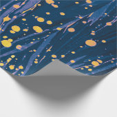 ABSTRAKTES BLAU-MARKIERTES PAPIER MIT GOLDSPLASHEN GESCHENKPAPIER (Ecke)