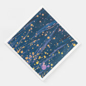 ABSTRAKTES BLAU-MARKIERTES PAPIER MIT GOLDSPLASHEN SERVIETTE (Ecke)