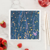 ABSTRAKTES BLAU-MARKIERTES PAPIER MIT GOLDSPLASHEN SERVIETTE (Beispiel)