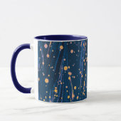 ABSTRAKTES BLAU-MARKIERTES PAPIER MIT GOLDSPLASHEN TASSE (Links)