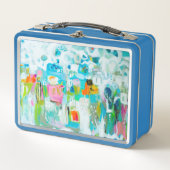 Abstraktes Blau Metall Lunch Box (Vorderseite)