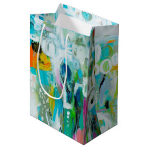 Abstraktes Blau Mittlere Geschenktüte