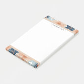 Abstraktes Blau, Pfirsich, Orange Floral Post-it Klebezettel (angewinkelt)