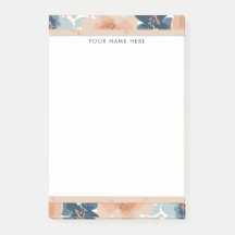 Abstraktes Blau, Pfirsich, Orange Floral