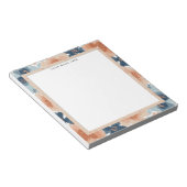 Abstraktes Blau, Pfirsich, Oranges Blumendesign Notizblock (angewinkelt)