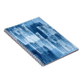 Abstraktes Blau-Pinselstrich-Malpattern Notizblock (Rechte Seite)