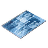 Abstraktes Blau-Pinselstrich-Malpattern Notizblock (Linke Seite)