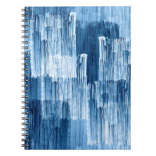 Abstraktes Blau-Pinselstrich-Malpattern Notizblock (Vorderseite)