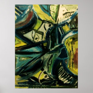 Abstraktes Blau Poster