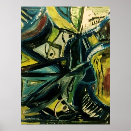 Abstraktes Blau Poster (Vorne)