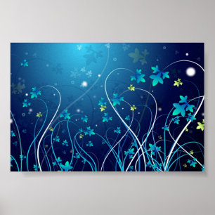 Abstraktes Blau Poster