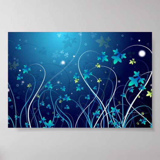 Abstraktes Blau Poster (Vorne)