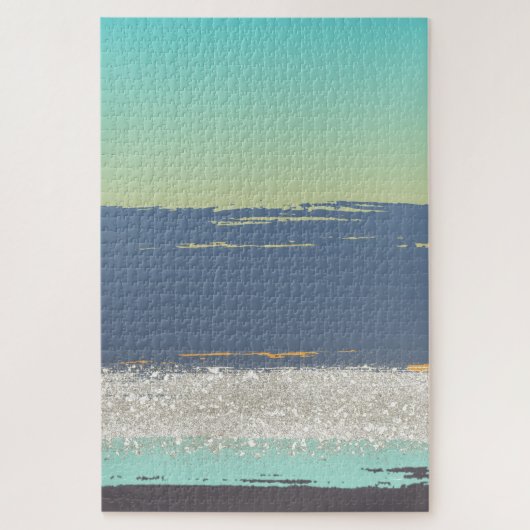 Abstraktes Blau Puzzle (Vertikal)