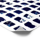 Abstraktes Blau-Quadrat-Mustermalerei Poster (Ecke)