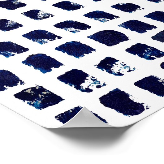 Abstraktes Blau-Quadrat-Mustermalerei Poster (Ecke)