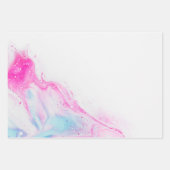 Abstraktes Blau, Rosa und Weiß mit Marmor Geschenkpapier Set (Vorderseite 2)