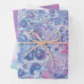 Abstraktes Blau, Rosa und Weiß mit Marmor Geschenkpapier Set (Beispiel)