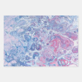 Abstraktes Blau, Rosa und Weiß mit Marmor Geschenkpapier Set (Vorderseite)