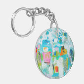 Abstraktes Blau Schlüsselanhänger (Vorderseite links)