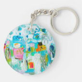 Abstraktes Blau Schlüsselanhänger (Rückseite)