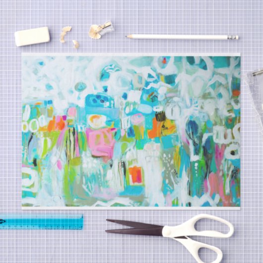 Abstraktes Blau Seidenpapier (Handwerk)