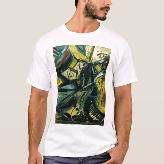 Abstraktes Blau T-Shirt (Vorderseite)