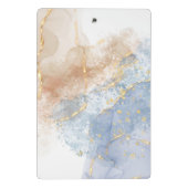 Abstraktes Blau, Taupe und Gold Mini Klemmbrett (Rückseite)