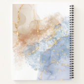 Abstraktes Blau, Taupe und Gold Notizblock (Rückseite)