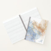 Abstraktes Blau, Taupe und Gold Notizblock (Innenseite)