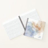 Abstraktes Blau, Taupe und Gold Notizblock (Innenseite)