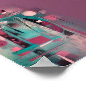 Abstraktes Blau und Aquamarine Moderne Kunst Poster (Ecke)