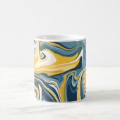 Abstraktes Blau- und Gelbblütenmuster Kaffeetasse (Mittel)
