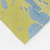 Abstraktes Blau und Gold Fleecedecke (Ecke)