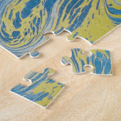 Abstraktes Blau und Gold Puzzle (Seite)