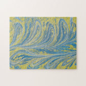 Abstraktes Blau und Gold Puzzle (Horizontal)