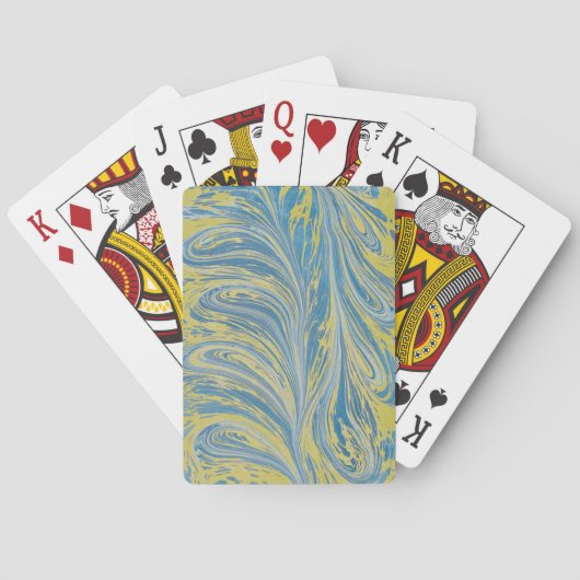 Abstraktes Blau und Gold Spielkarten (Rückseite)