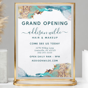 Abstraktes Blau- und Gold-Wasserfarben-Geschäftsfl Flyer